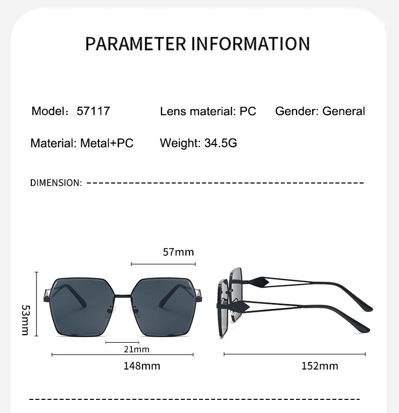 Modern Style Streetwear Sunglasses Pc Polygon Full Frame Glasses display picture 12