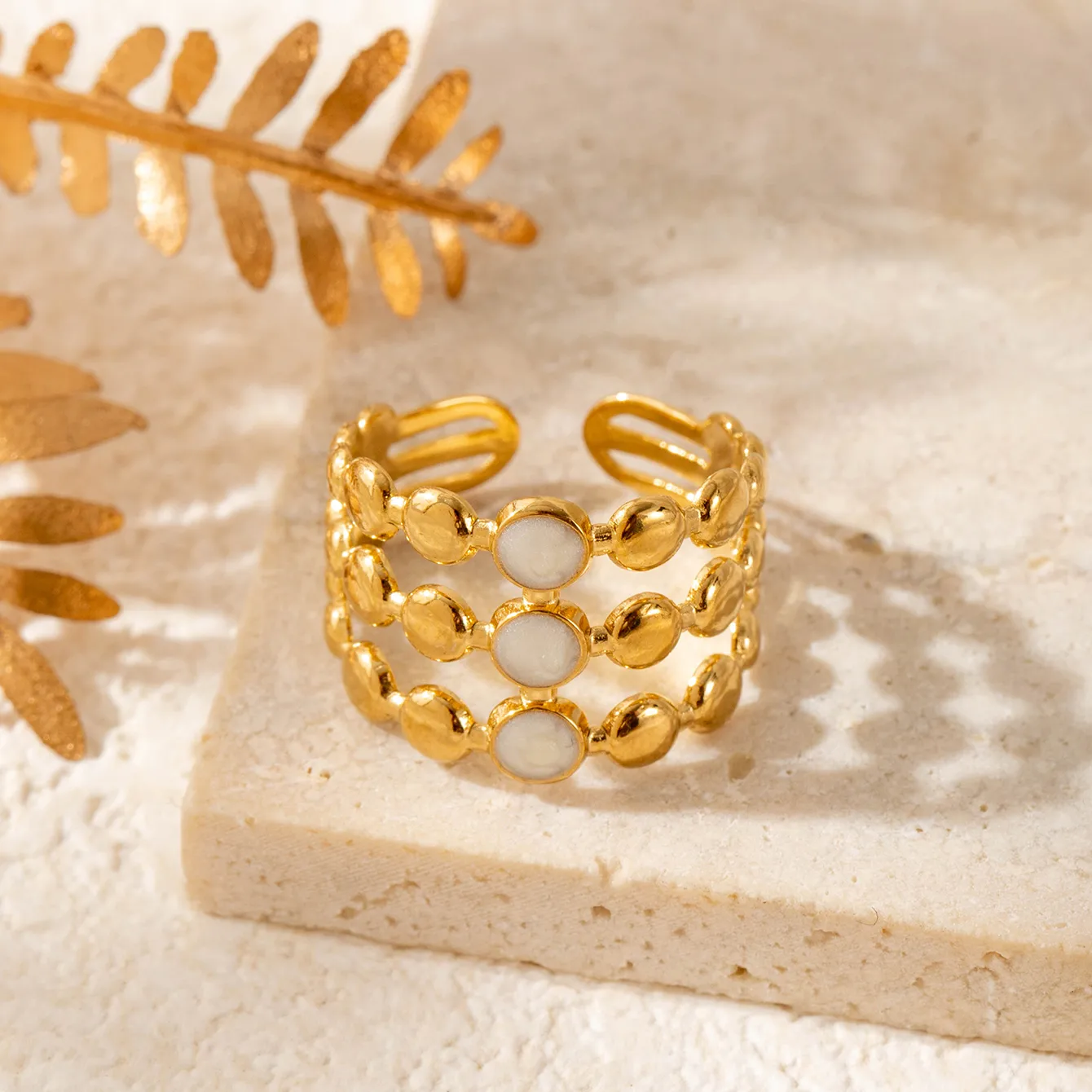 Vintage Style French Style Simple Style Geometric Heart Shape Flower 304 Stainless Steel Unisex Open Rings display picture 3