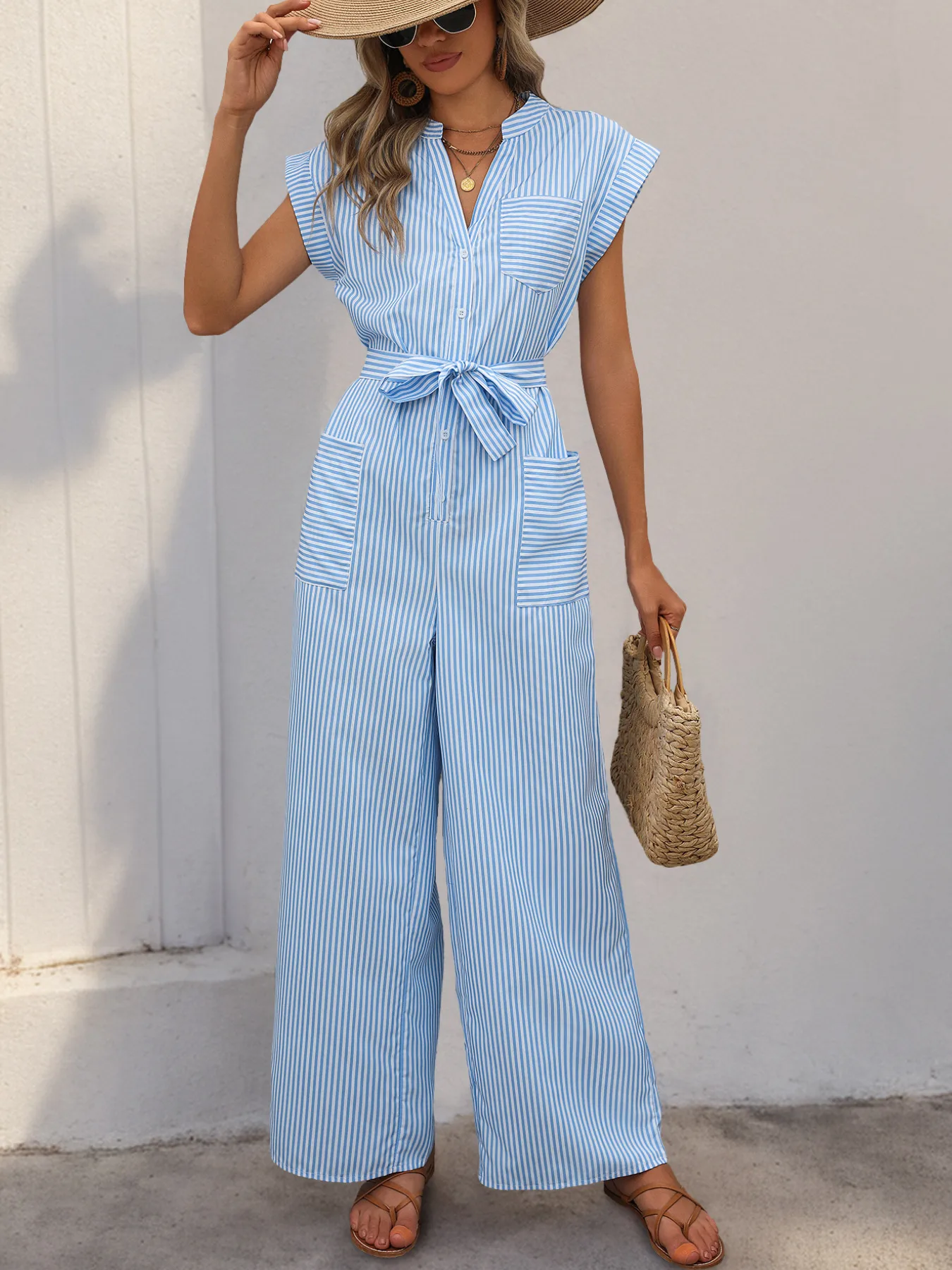 Women's Daily Casual Stripe Jumpsuits display picture 4