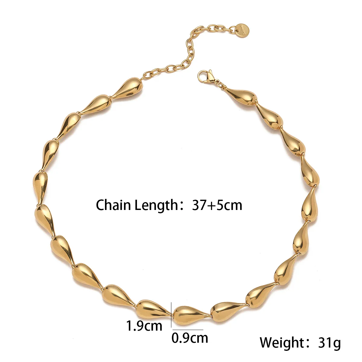 Simple Style Commute Water Droplets 304 Stainless Steel Women's Choker display picture 1
