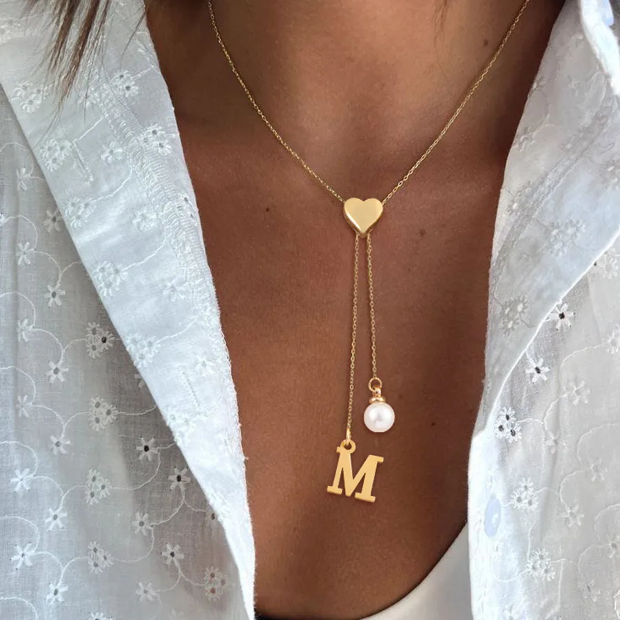 Elegant Simple Style Classic Style Letter Heart Shape 201 Stainless Steel 304 Stainless Steel Copper Women's Pendant Necklace display picture 2