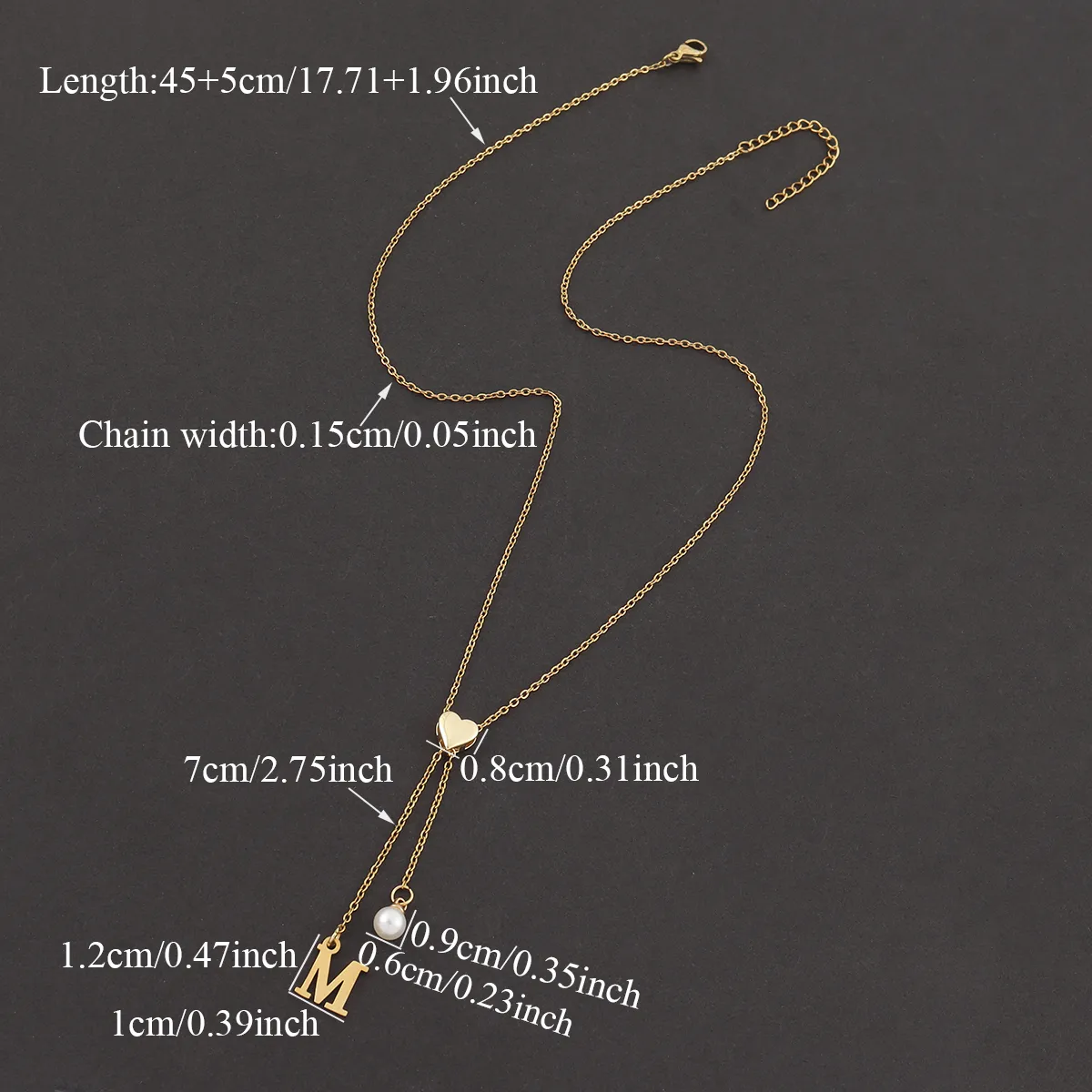 Elegant Simple Style Classic Style Letter Heart Shape 201 Stainless Steel 304 Stainless Steel Copper Women's Pendant Necklace display picture 4