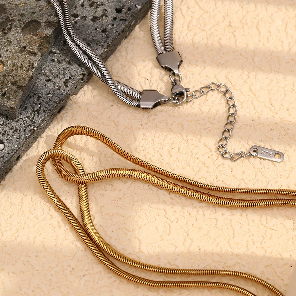 Vintage Style Geometric 304 Stainless Steel 18K Gold Plated Women's Double Layer Necklaces display picture 4