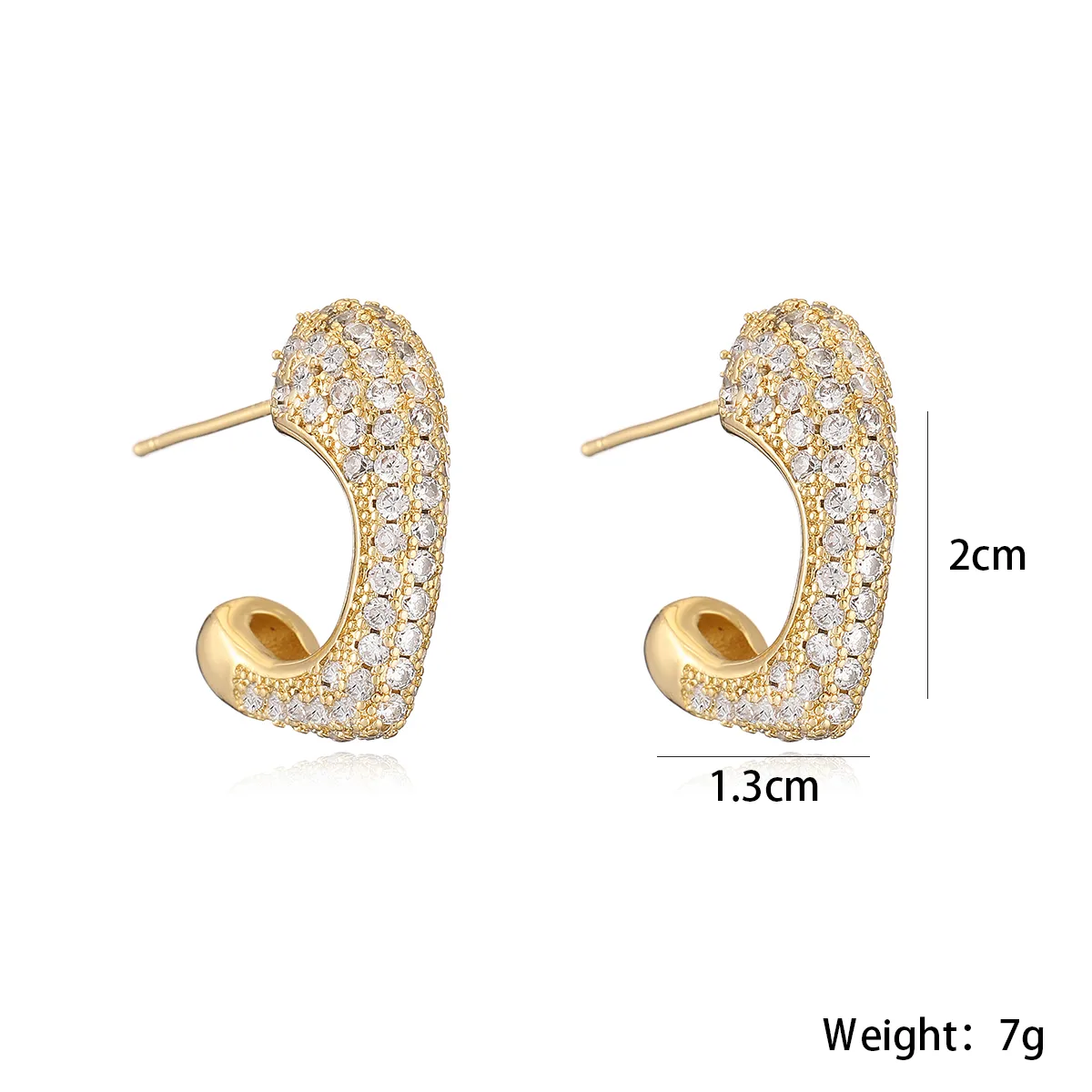 1 Pair Retro Simple Style Geometric Copper Ear Studs display picture 1