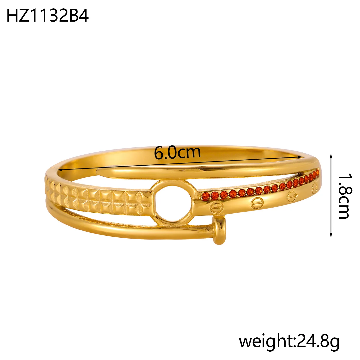 Simple Style IG Style Geometric Titanium Steel Plating Inlay Zircon Women's Bracelets Bangle display picture 7