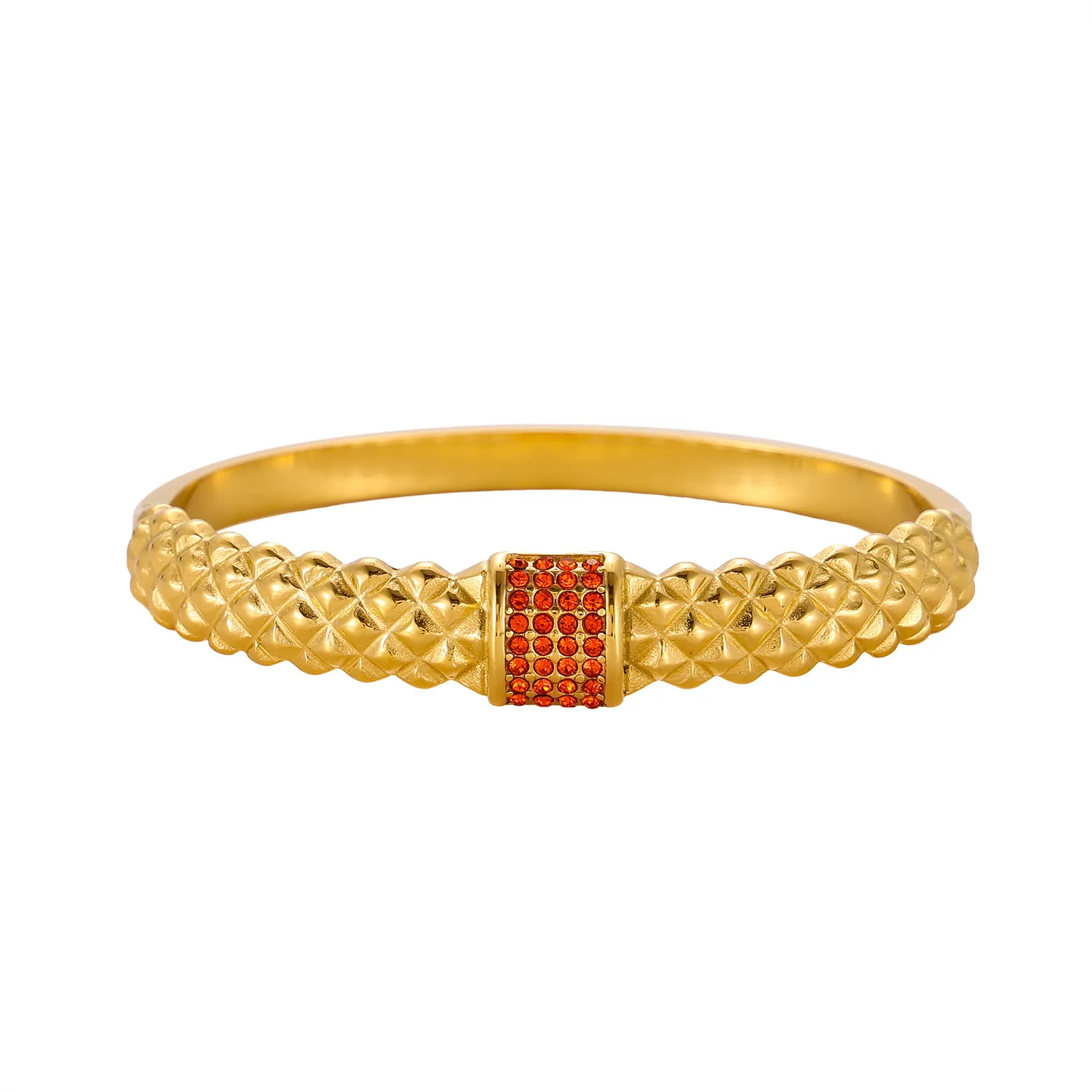 Simple Style IG Style Geometric Titanium Steel Plating Inlay Zircon Women's Bracelets Bangle display picture 8