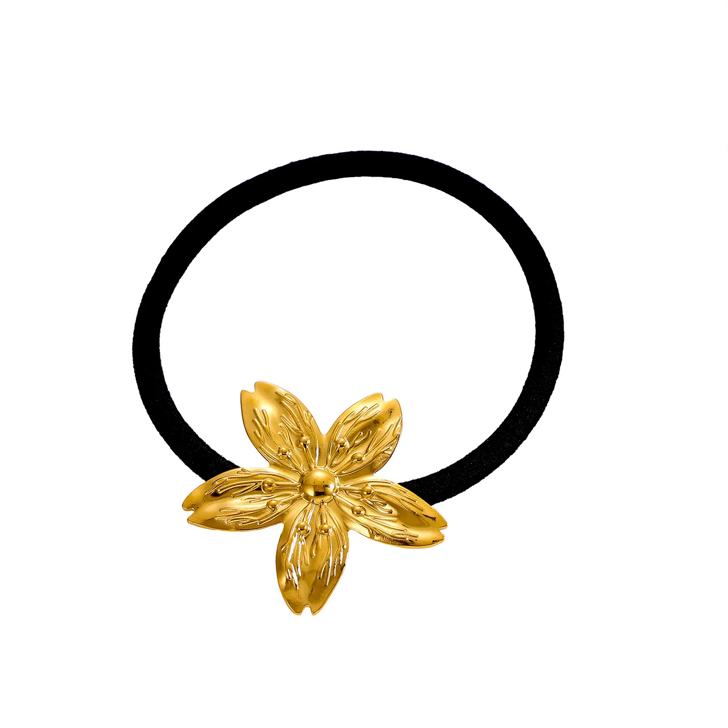 Women's Sweet IG Style Heart Shape Flower 304 Stainless Steel Inlay Pearl Hair Tie display picture 8