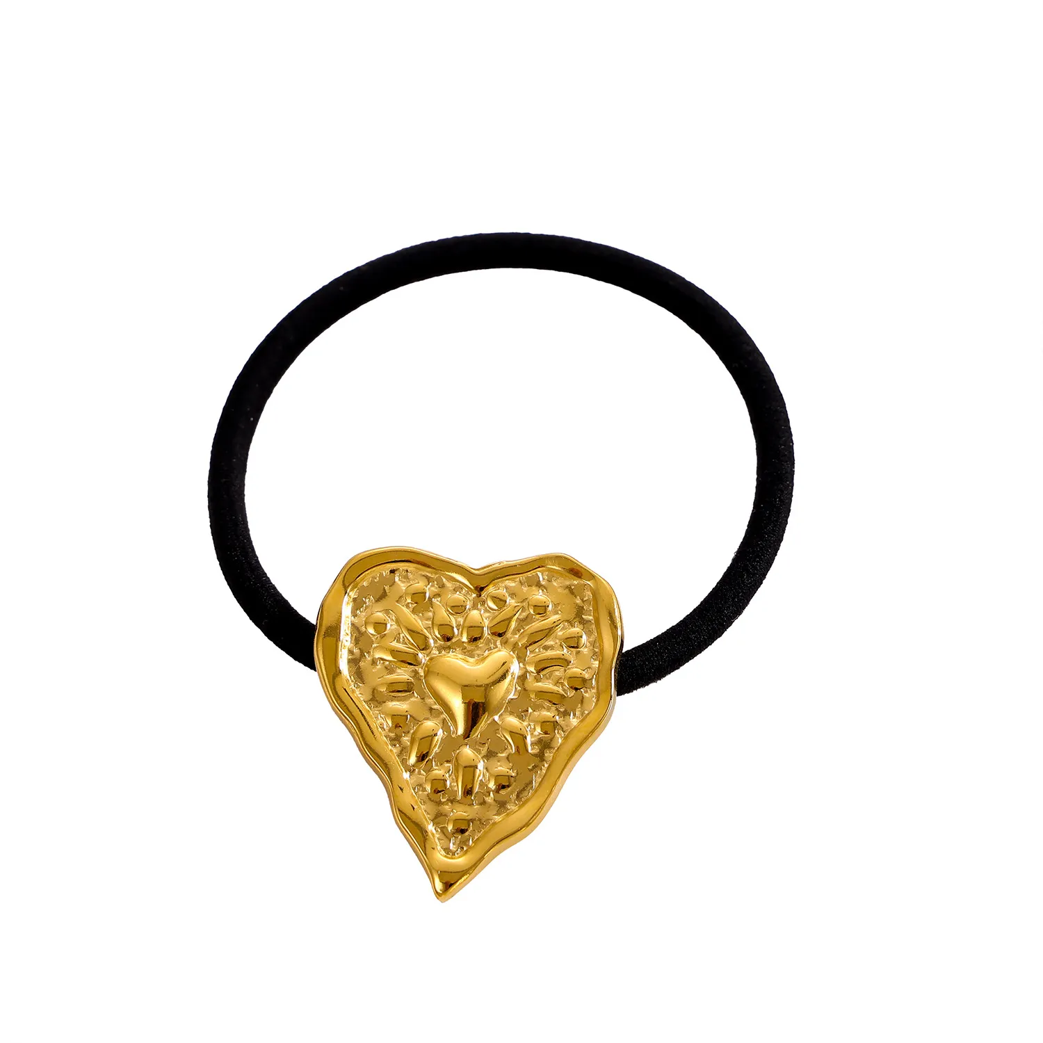 Women's Sweet IG Style Heart Shape Flower 304 Stainless Steel Inlay Pearl Hair Tie display picture 10