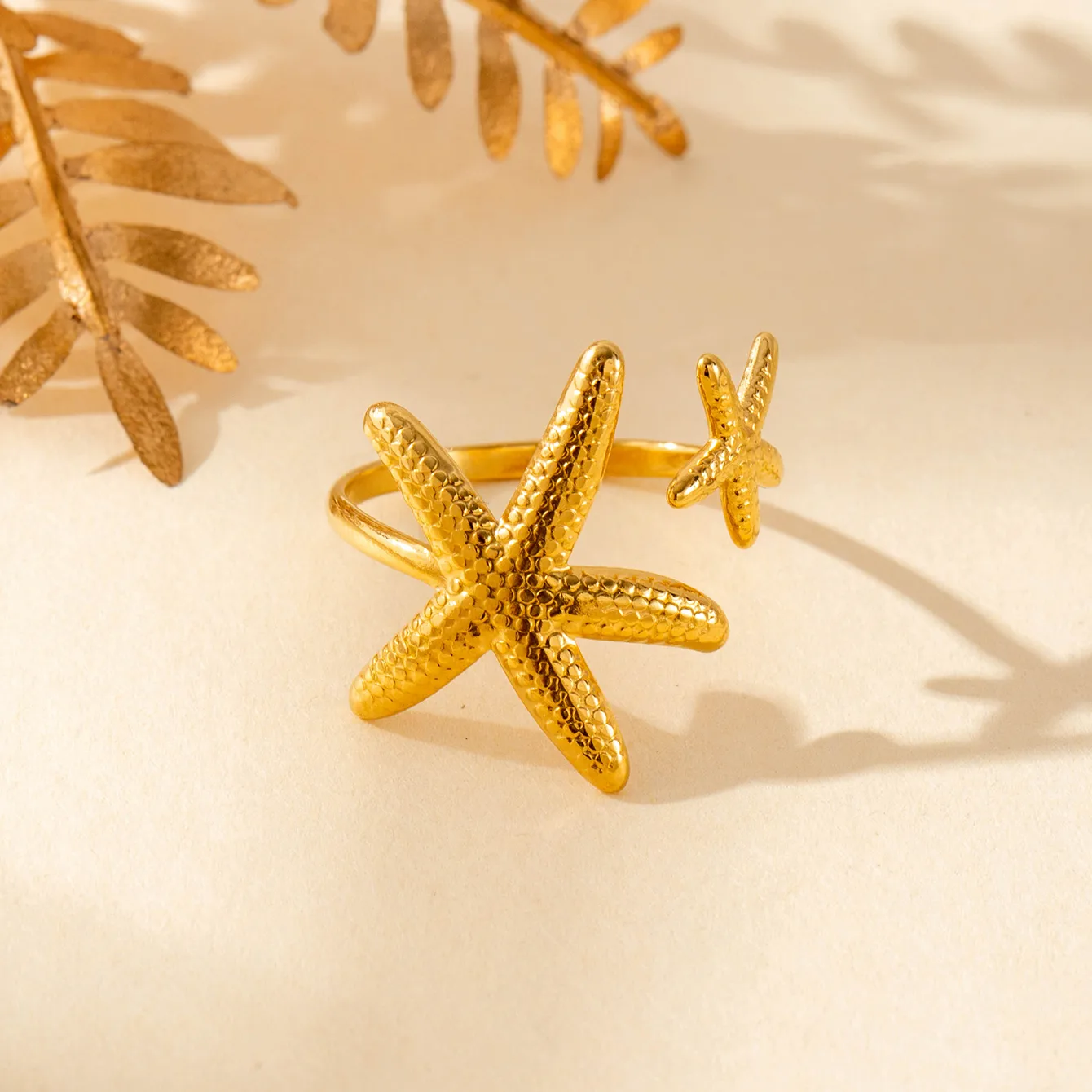 Vintage Style French Style Simple Style Geometric Starfish Shell 304 Stainless Steel Unisex Open Rings display picture 8