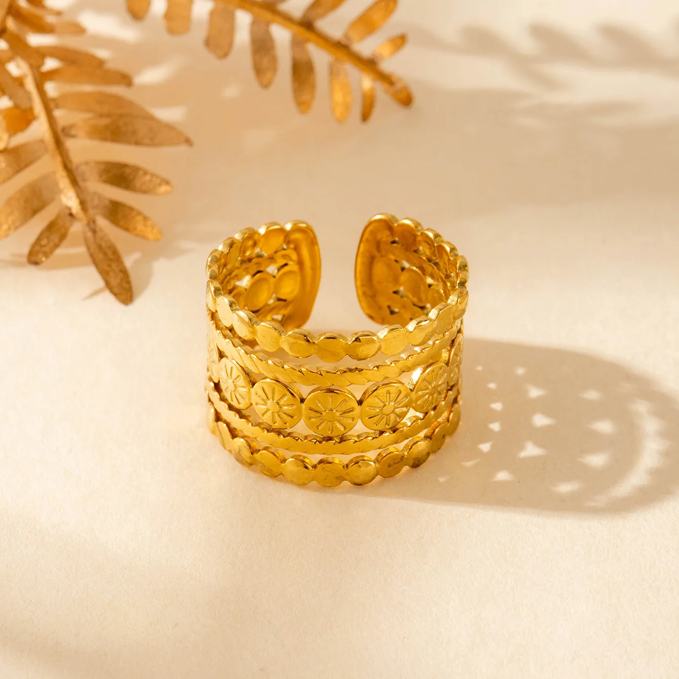 Vintage Style French Style Simple Style Geometric Starfish Shell 304 Stainless Steel Unisex Open Rings display picture 6