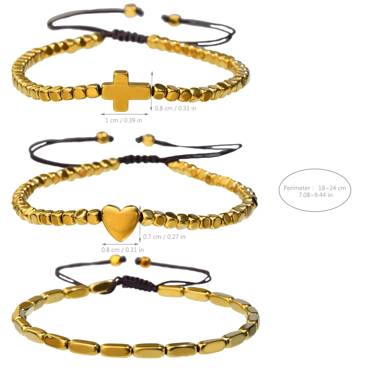 Simple Style Cross Heart Shape Alloy Unisex Bracelets display picture 3