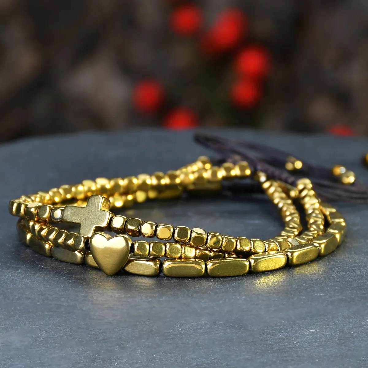 Simple Style Cross Heart Shape Alloy Unisex Bracelets display picture 4