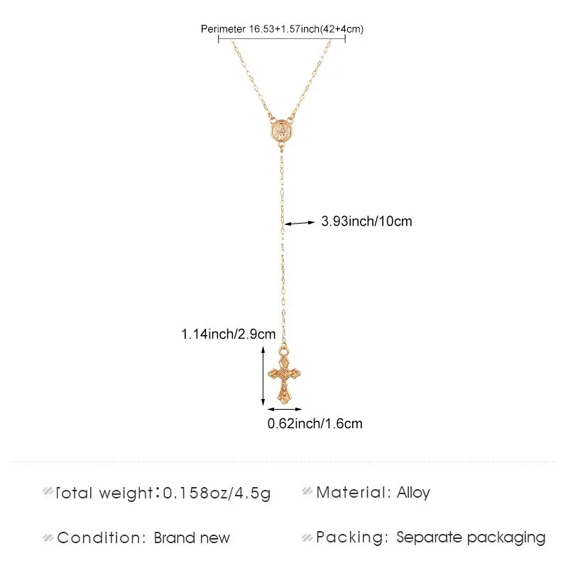 Elegant Vintage Style Cross Alloy Women's Pendant Necklace display picture 11