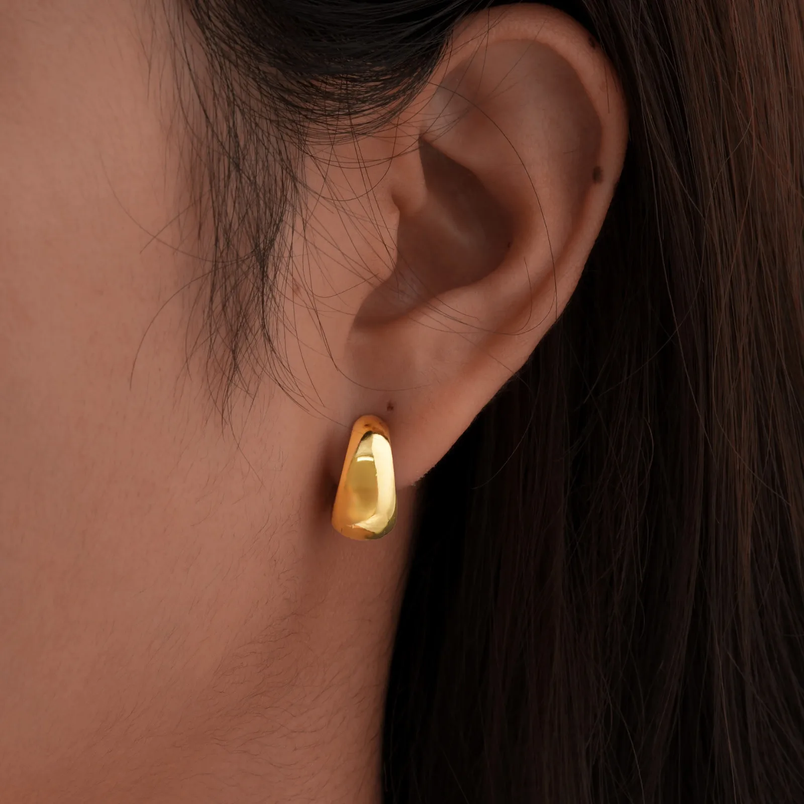 1 Piece Hip-Hop Semicircle Plating 201 Stainless Steel 18K Gold Plated Cartilage Earrings display picture 17
