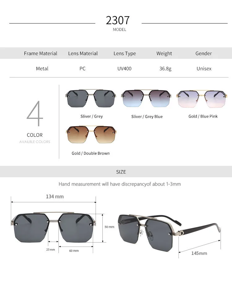 Elegant Simple Style Gradient Color Solid Color Pc Square Half Frame Glasses display picture 6
