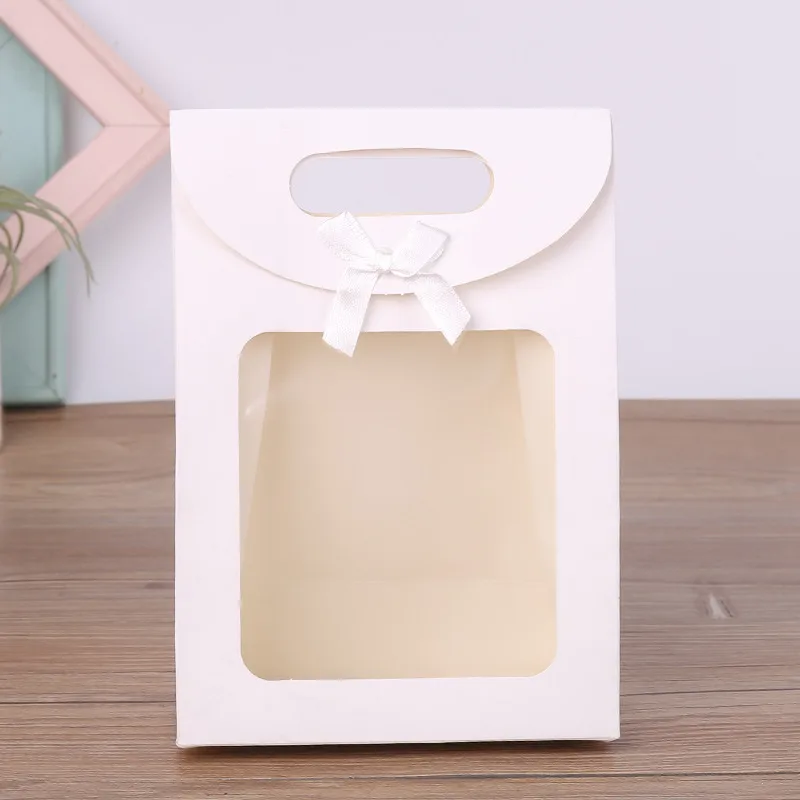 White Black Window Opening Flip Cover Butterfly Knot Adhesive Seal Gift Bag Kraft Paper Packaging Sealing Paper Transparent Bag display picture 5