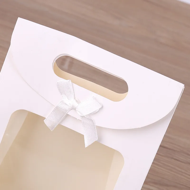 White Black Window Opening Flip Cover Butterfly Knot Adhesive Seal Gift Bag Kraft Paper Packaging Sealing Paper Transparent Bag display picture 6