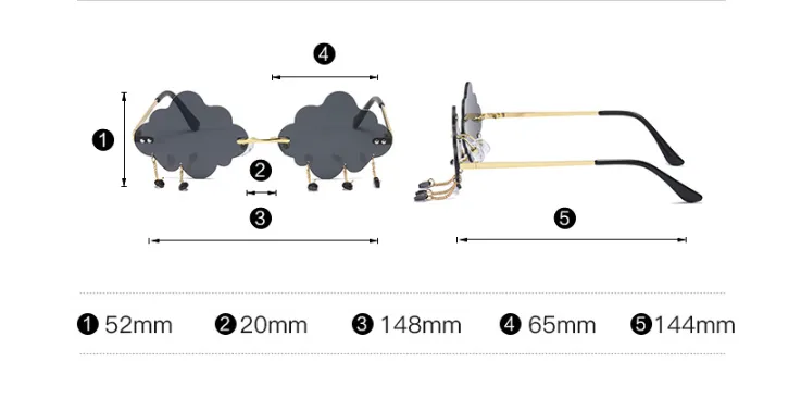 Simple Style Clouds Pc Special-Shaped Mirror Frameless Glasses display picture 1