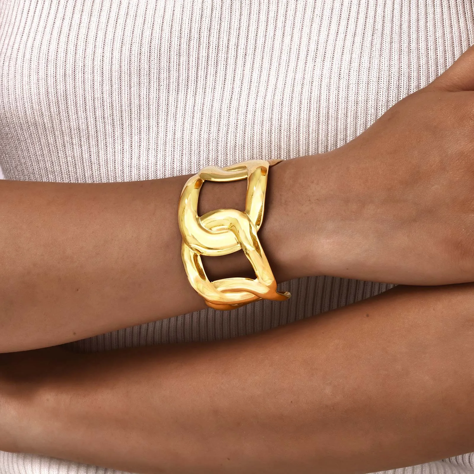 Modern Style Classic Style Chrysanthemum 201 Stainless Steel 18K Gold Plated None Bangle In Bulk display picture 14