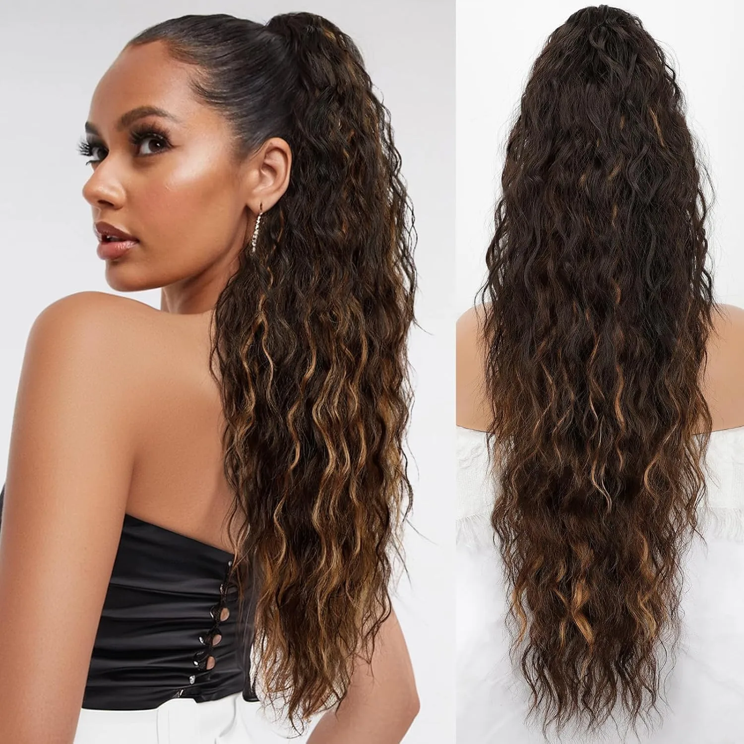 Women's Long Curls Wig Tail Hair Accessories Cornrows Hair Extensions Clip Elegant Casual Party Home Use Heat Silk display picture 3