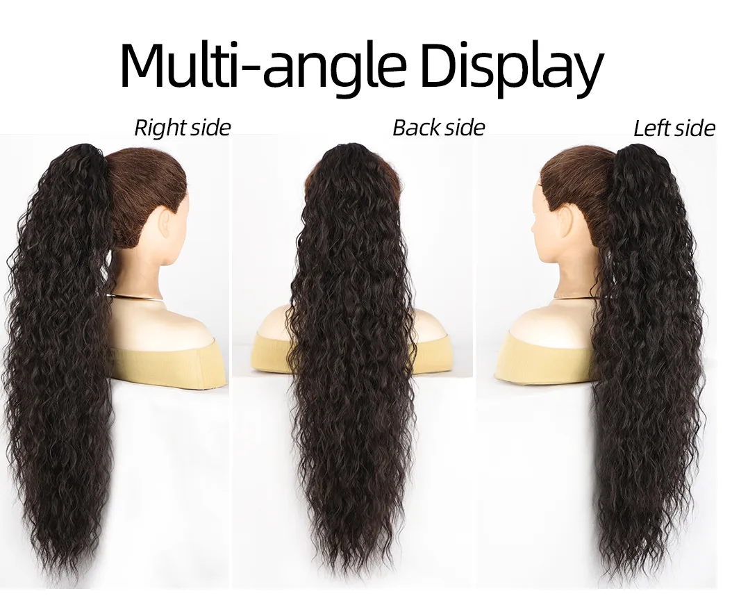 Women's Elegant Retro Sexy Masquerade Christmas Cosplay Chemical Fiber High Temperature Wire Curls Long Curly Hair Ponytail Wig Clips display picture 3
