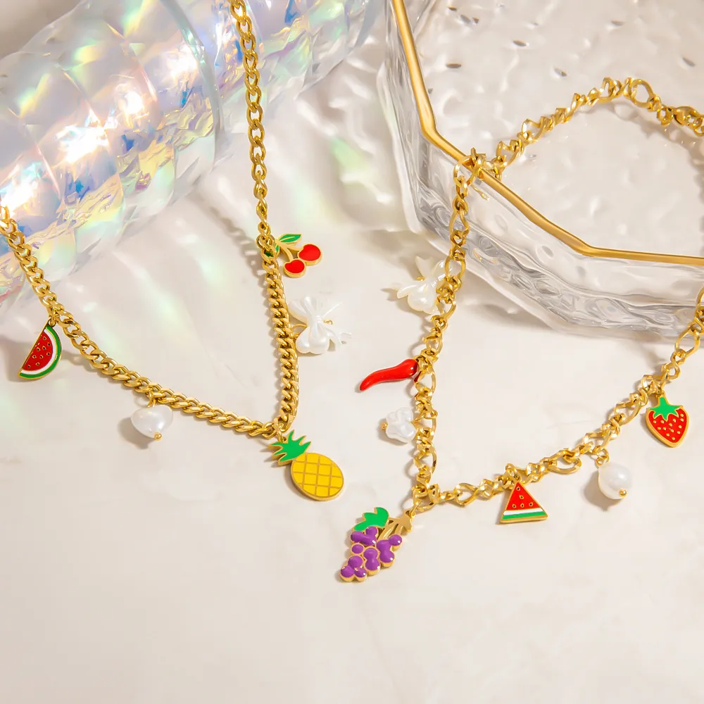Cute Sweet Fruit 304 Stainless Steel Women's Necklace display picture 4