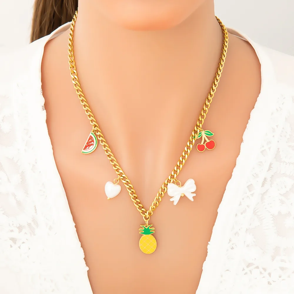 Cute Sweet Fruit 304 Stainless Steel Women's Necklace display picture 1