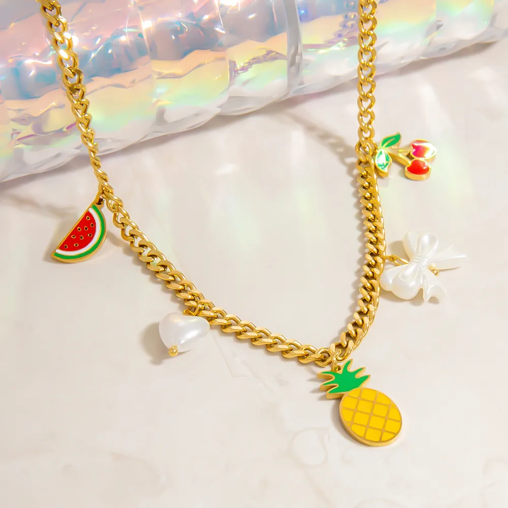 Cute Sweet Fruit 304 Stainless Steel Women's Necklace display picture 5