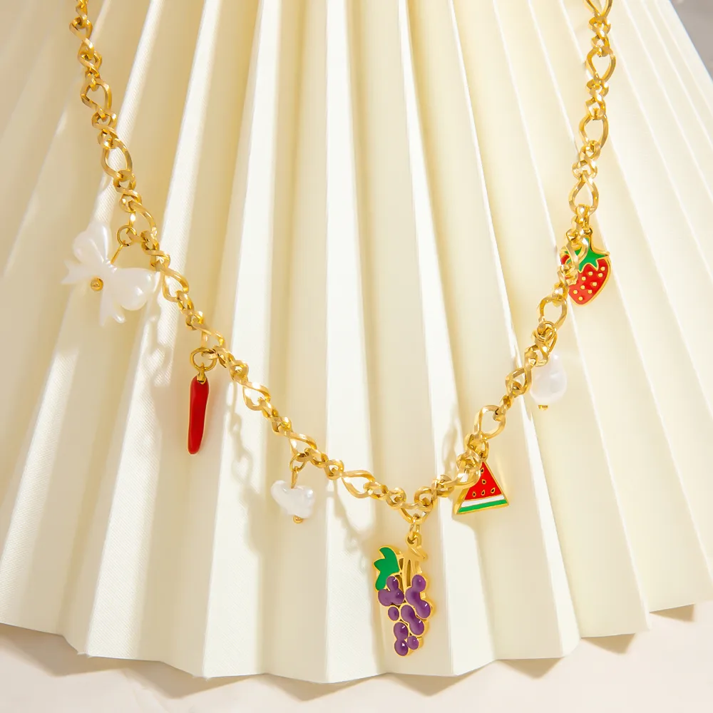 Cute Sweet Fruit 304 Stainless Steel Women's Necklace display picture 3