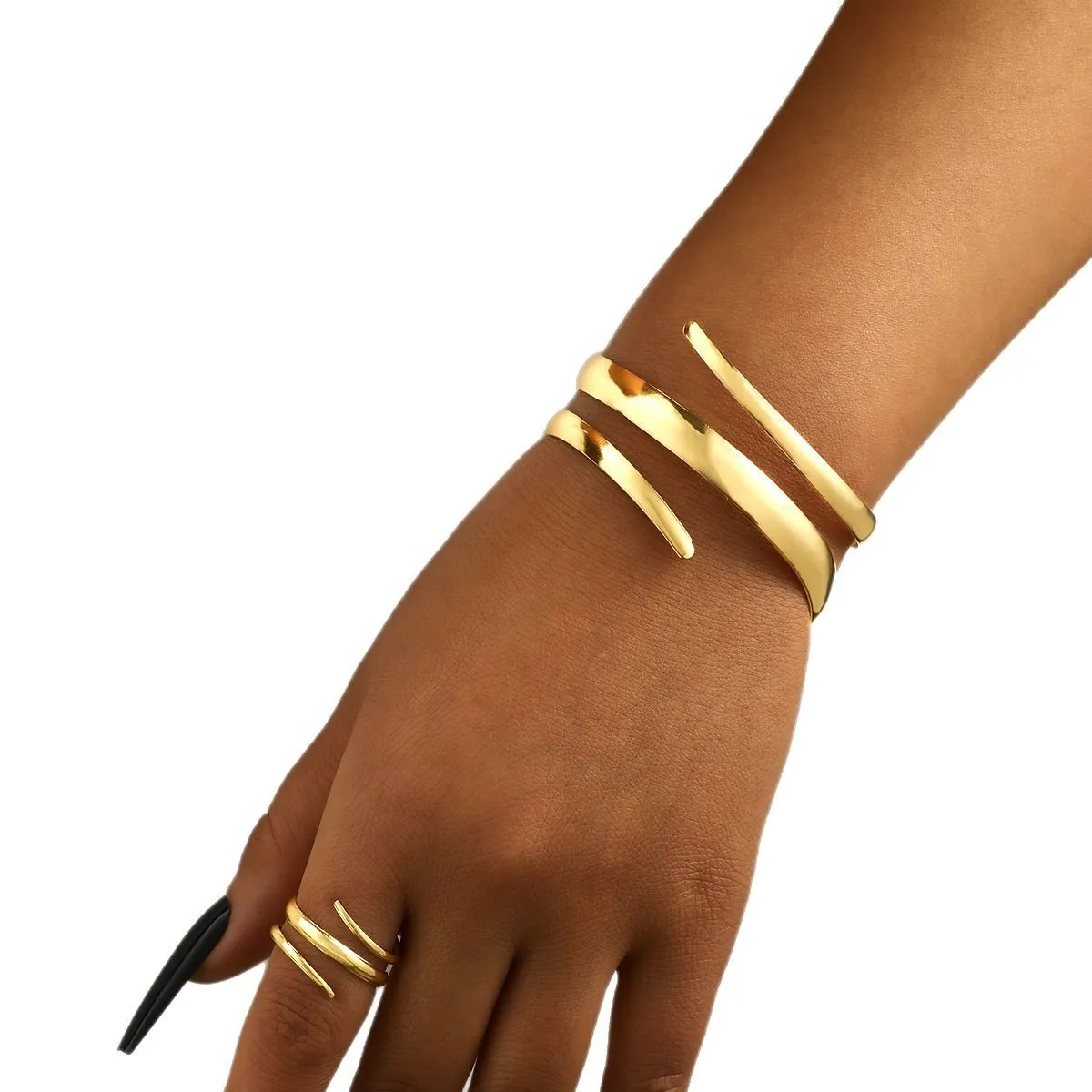 Casual Simple Style Geometric Alloy Women's Rings Plain Bracelet display picture 3