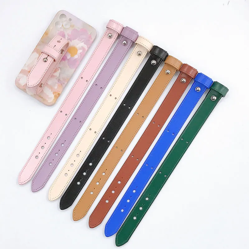 Leather Solid Color Simple Style Classic Style Wrist Strap Phone Cases display picture 1