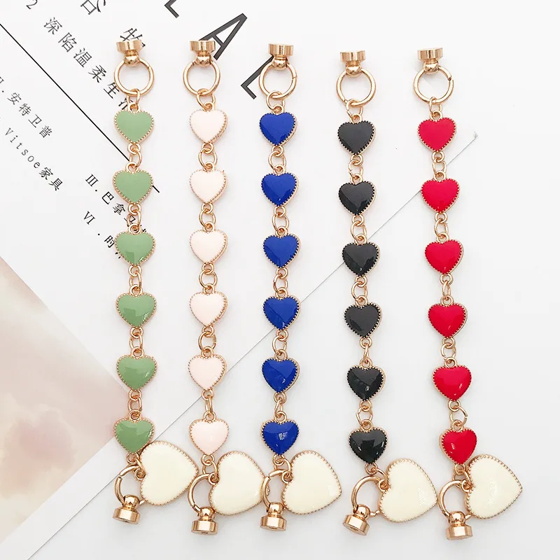 Elegant Simple Style Heart Shape Alloy Enamel Mobile Phone Chain display picture 1
