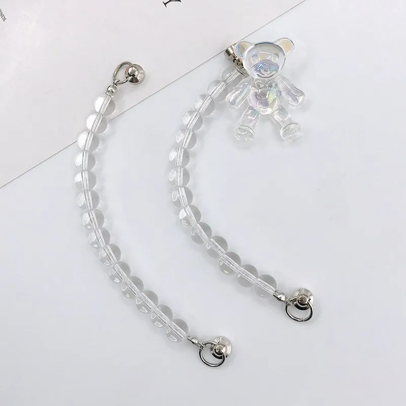 Cute Bear Artificial Crystal Mobile Phone Chain display picture 1