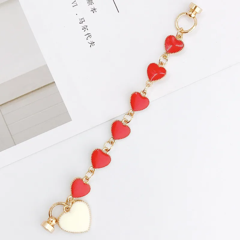 Elegant Simple Style Heart Shape Alloy Enamel Mobile Phone Chain display picture 5
