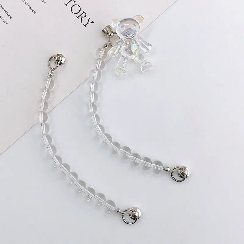 Cute Bear Artificial Crystal Mobile Phone Chain display picture 2