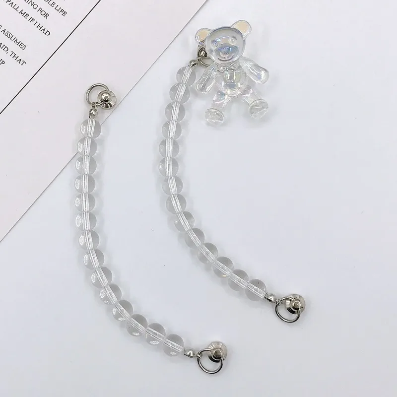 Cute Bear Artificial Crystal Mobile Phone Chain display picture 3