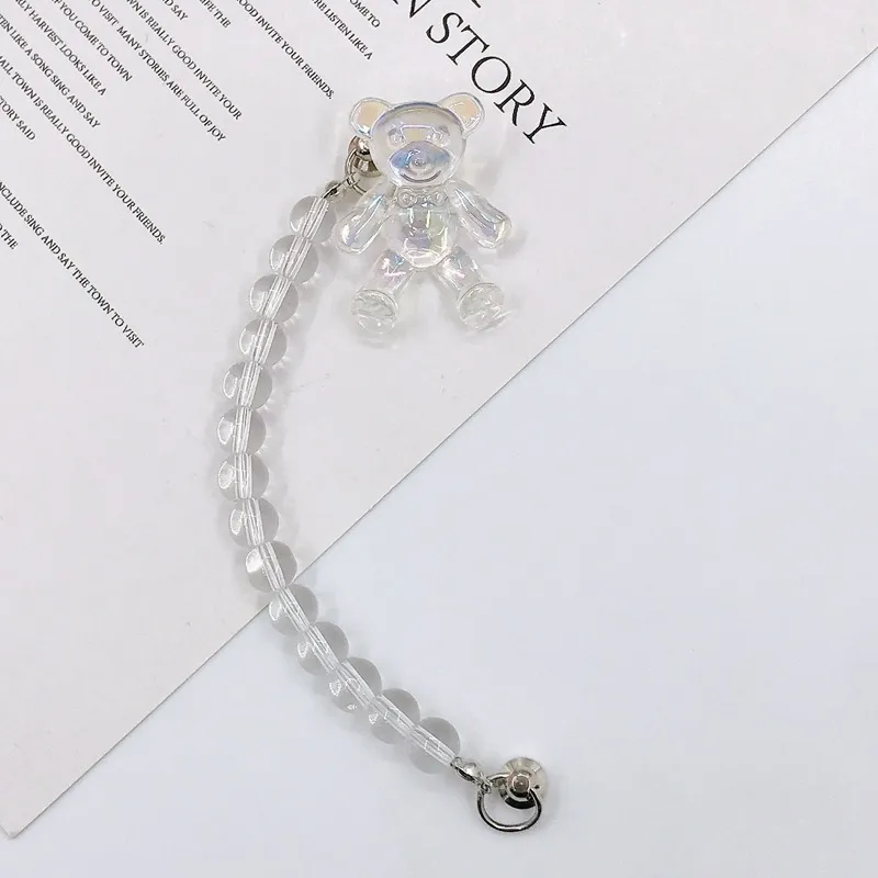 Cute Bear Artificial Crystal Mobile Phone Chain display picture 4
