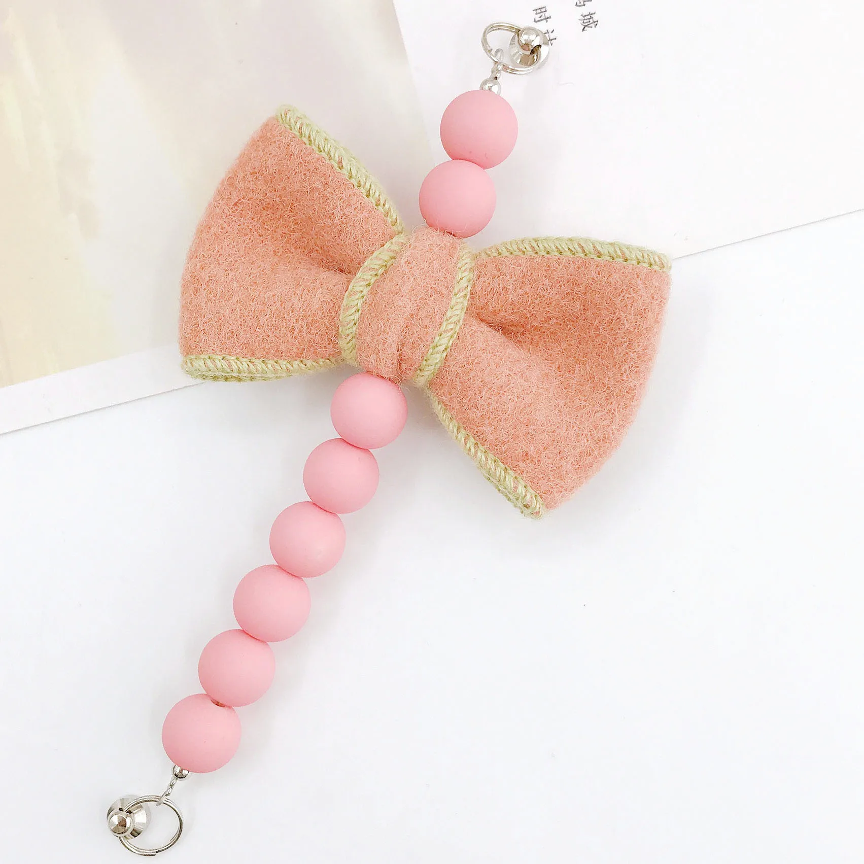Sweet Bow Knot Arylic Spray Paint Mobile Phone Chain display picture 5