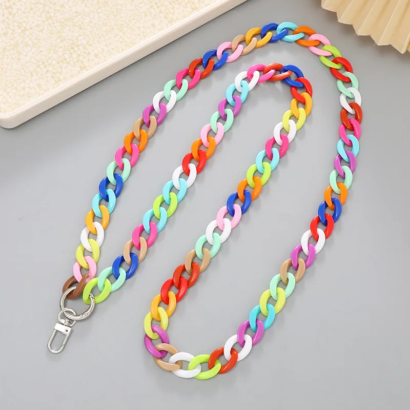 Vacation Color Block Arylic Beaded Mobile Phone Chain display picture 5