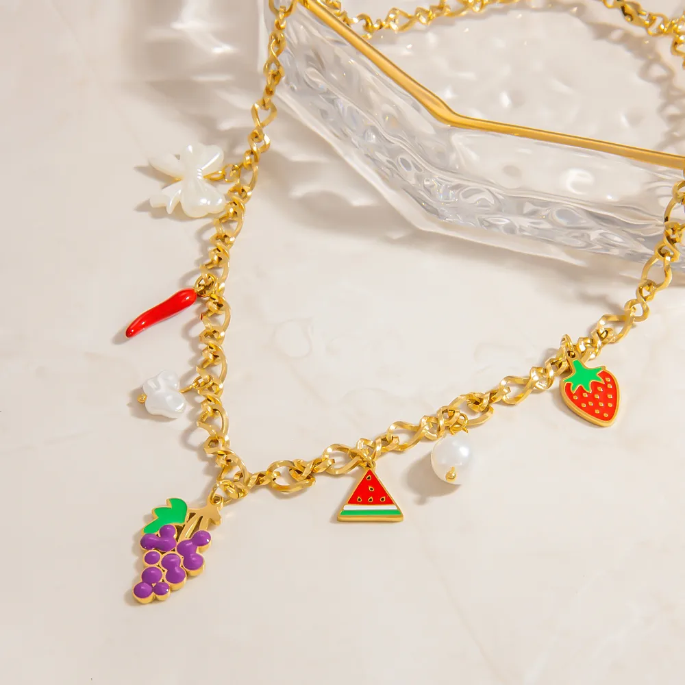 Cute Sweet Fruit 304 Stainless Steel Women's Necklace display picture 7