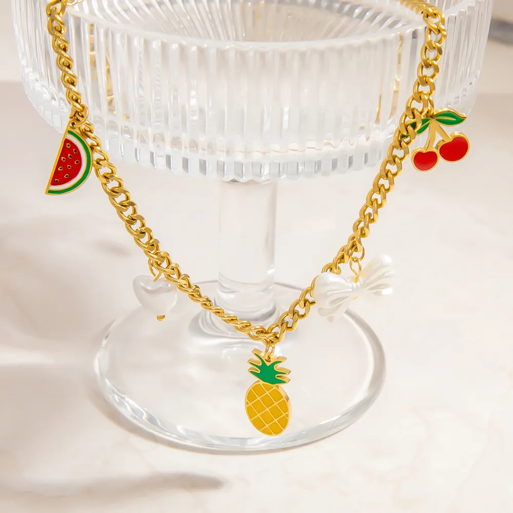 Cute Sweet Fruit 304 Stainless Steel Women's Necklace display picture 6