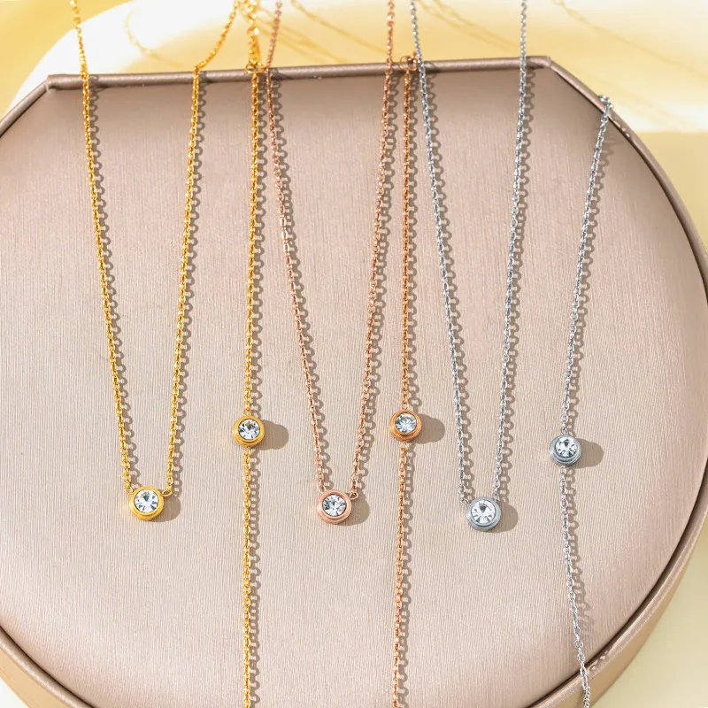 Elegant Glam Luxurious Round 304 Stainless Steel Plating 18K Gold Plated Women's Bracelets Necklace display picture 7