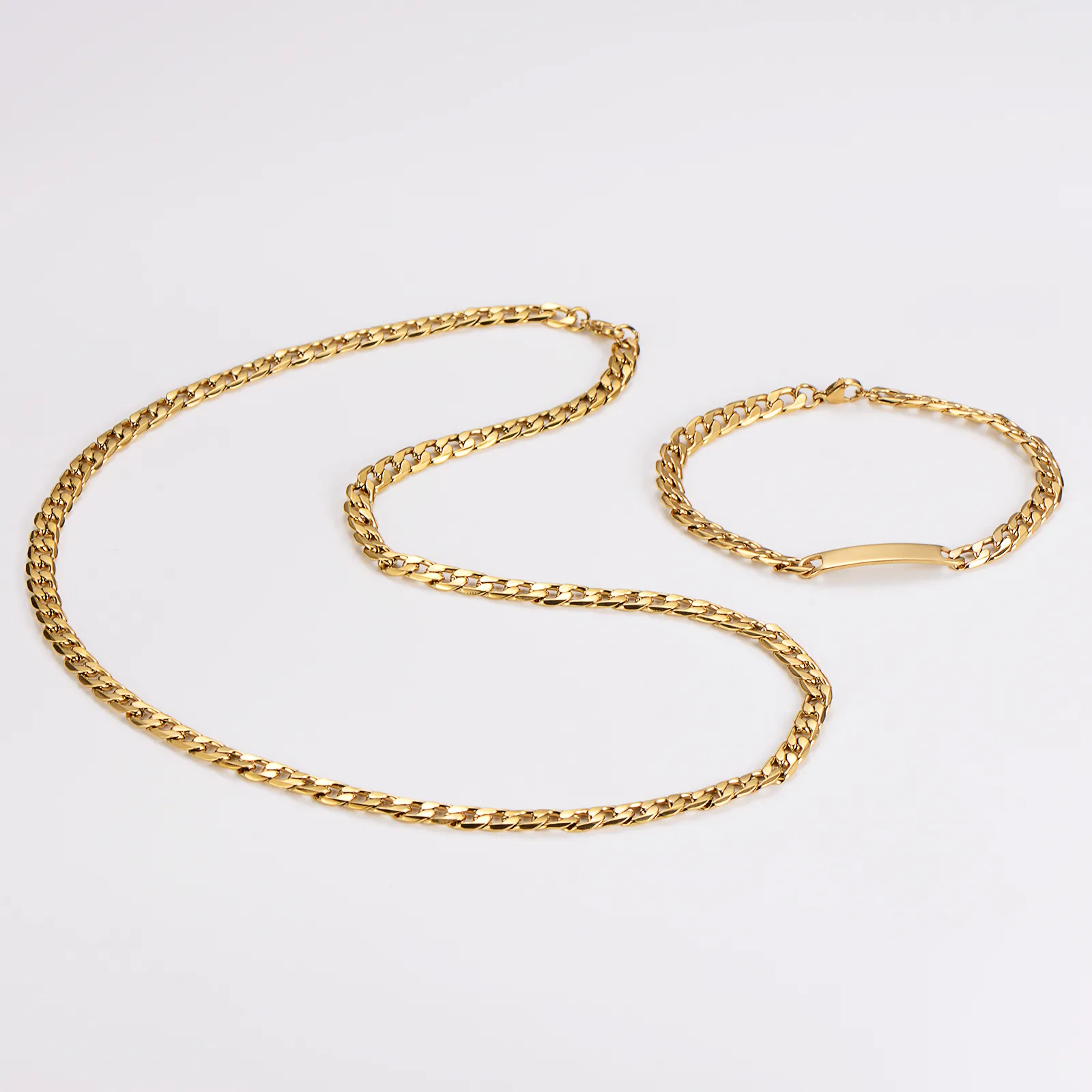 Casual Hip-Hop Round 304 Stainless Steel Women's Bracelets Necklace display picture 2