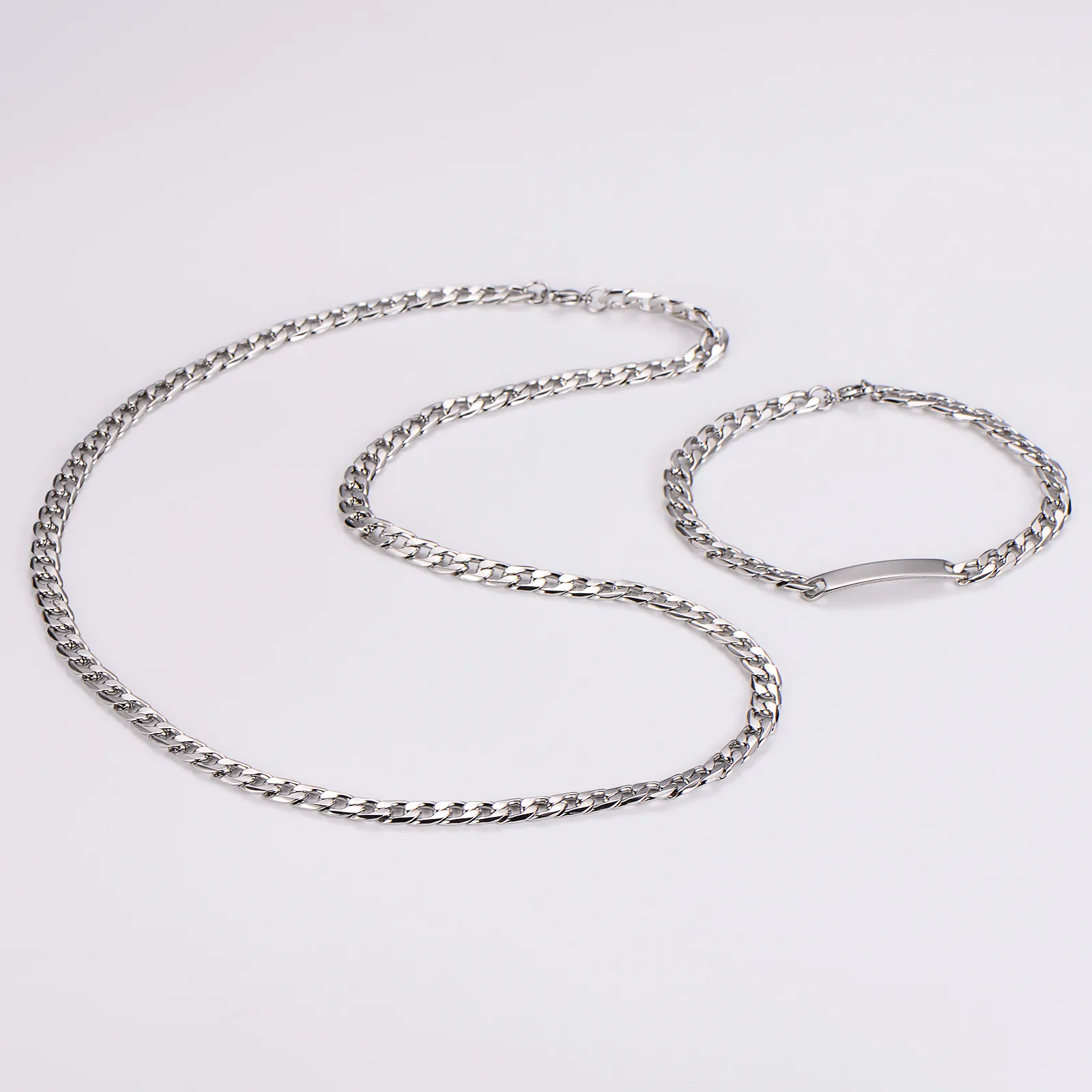 Casual Hip-Hop Round 304 Stainless Steel Women's Bracelets Necklace display picture 3