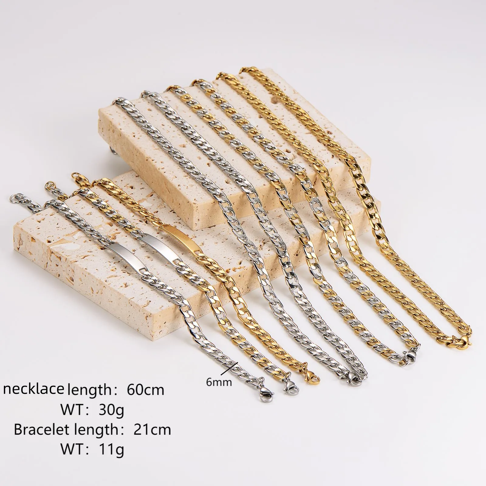 Casual Hip-Hop Round 304 Stainless Steel Women's Bracelets Necklace display picture 1