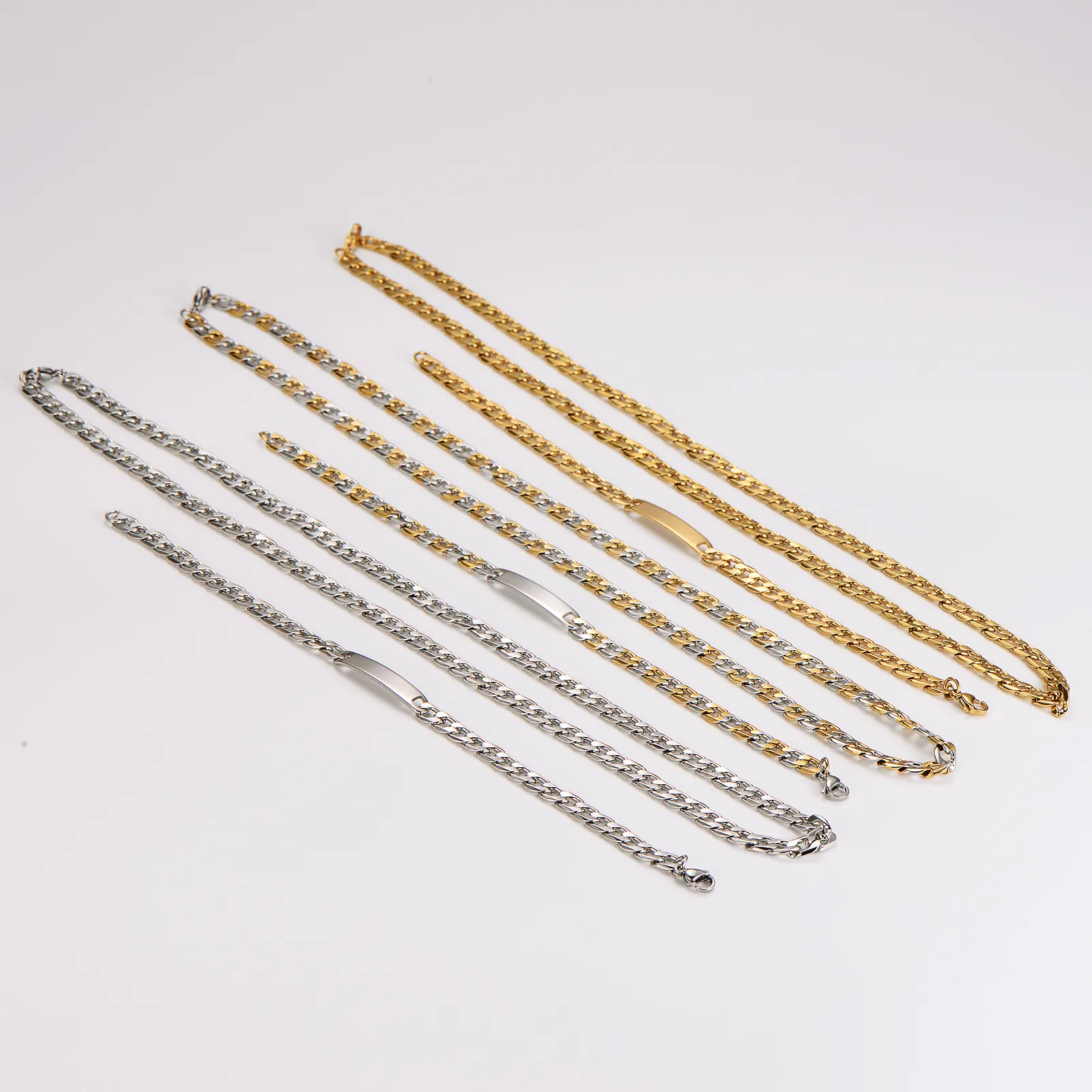 Casual Hip-Hop Round 304 Stainless Steel Women's Bracelets Necklace display picture 5