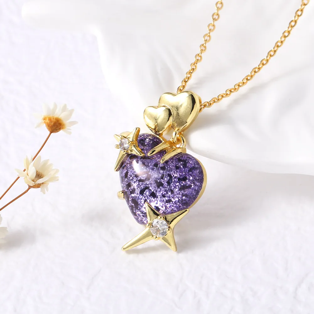 Modern Style Simple Style Star Heart Shape 201 Stainless Steel Copper 18K Gold Plated Women's Pendant Necklace display picture 4