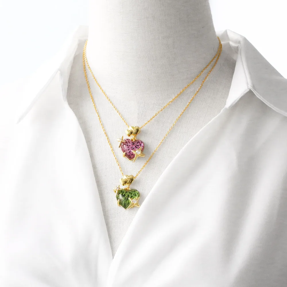 Modern Style Simple Style Star Heart Shape 201 Stainless Steel Copper 18K Gold Plated Women's Pendant Necklace display picture 10