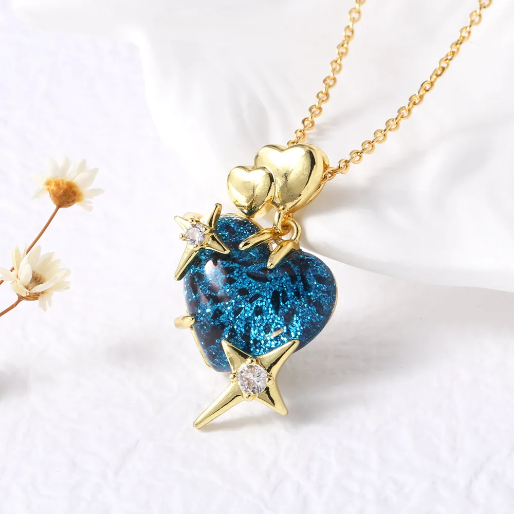 Modern Style Simple Style Star Heart Shape 201 Stainless Steel Copper 18K Gold Plated Women's Pendant Necklace display picture 8