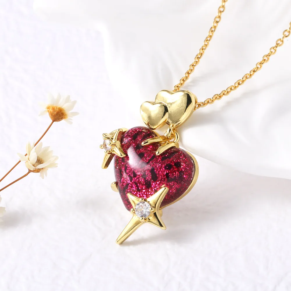 Modern Style Simple Style Star Heart Shape 201 Stainless Steel Copper 18K Gold Plated Women's Pendant Necklace display picture 7